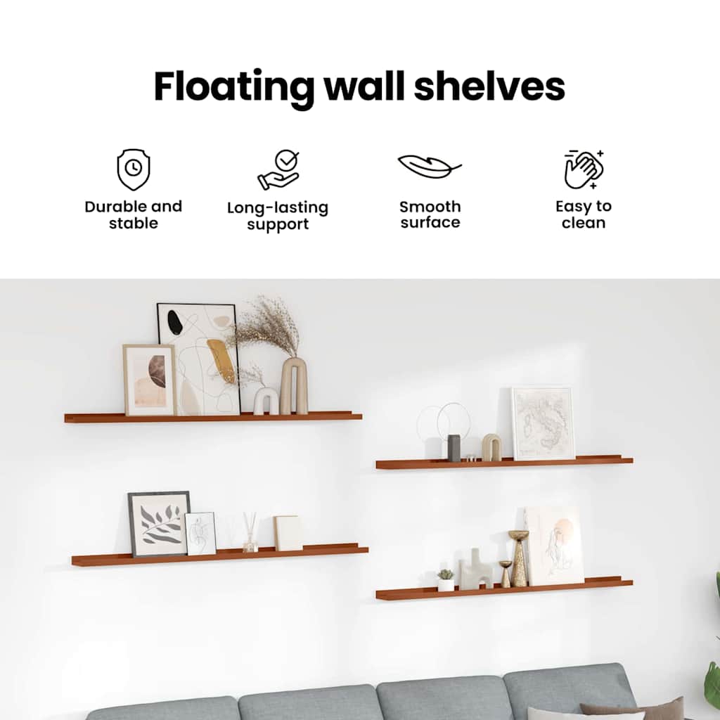 Wall Shelf With Shelf 4 Pcs Enginee Wood