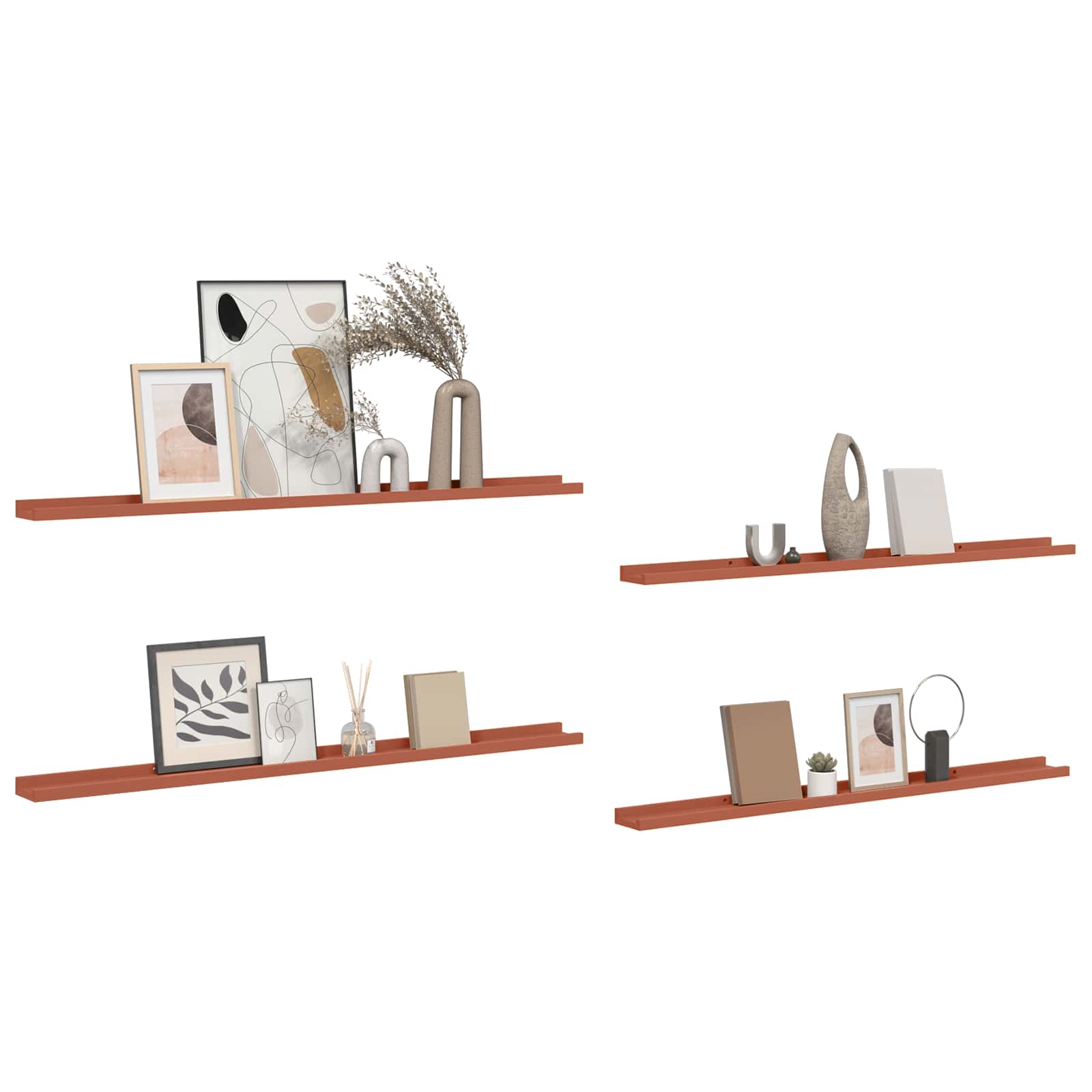 Wall Shelf With Shelf 4 Pcs Enginee Wood