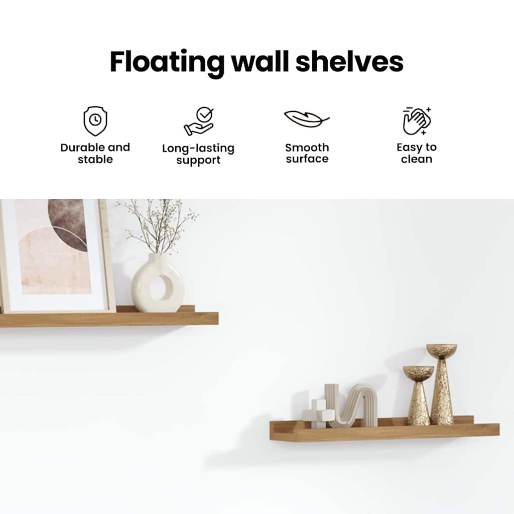 Wall Shelf With Shelf 2 Pcs Engineered Wood