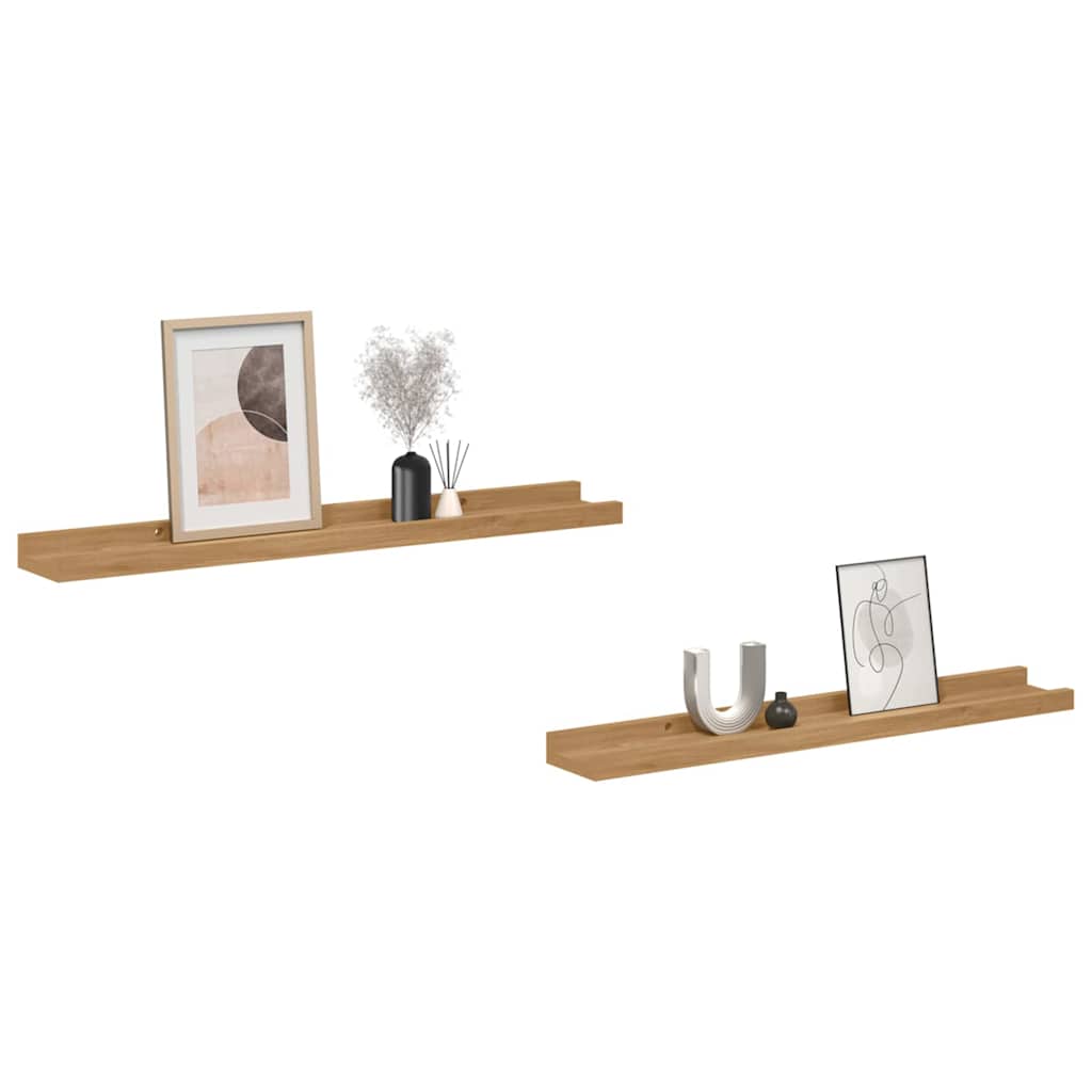Wall Shelf With Shelf 2 Pcs Engineered Wood