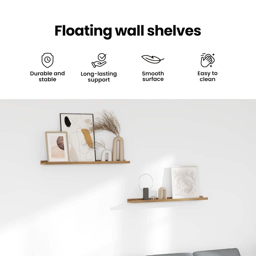 Wall Shelf With Shelf 2 Pcs Engineered Wood
