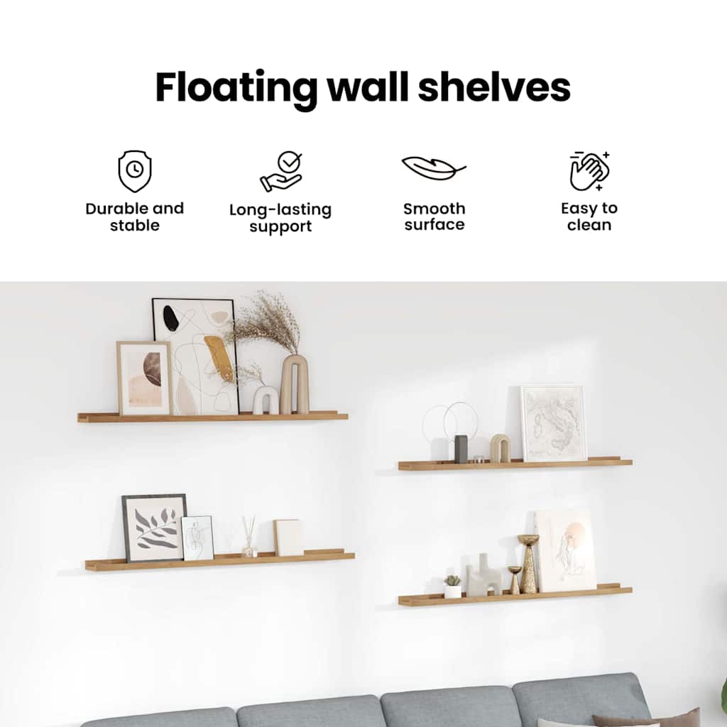 Wall Shelf 4 Pcs Engineered Wood