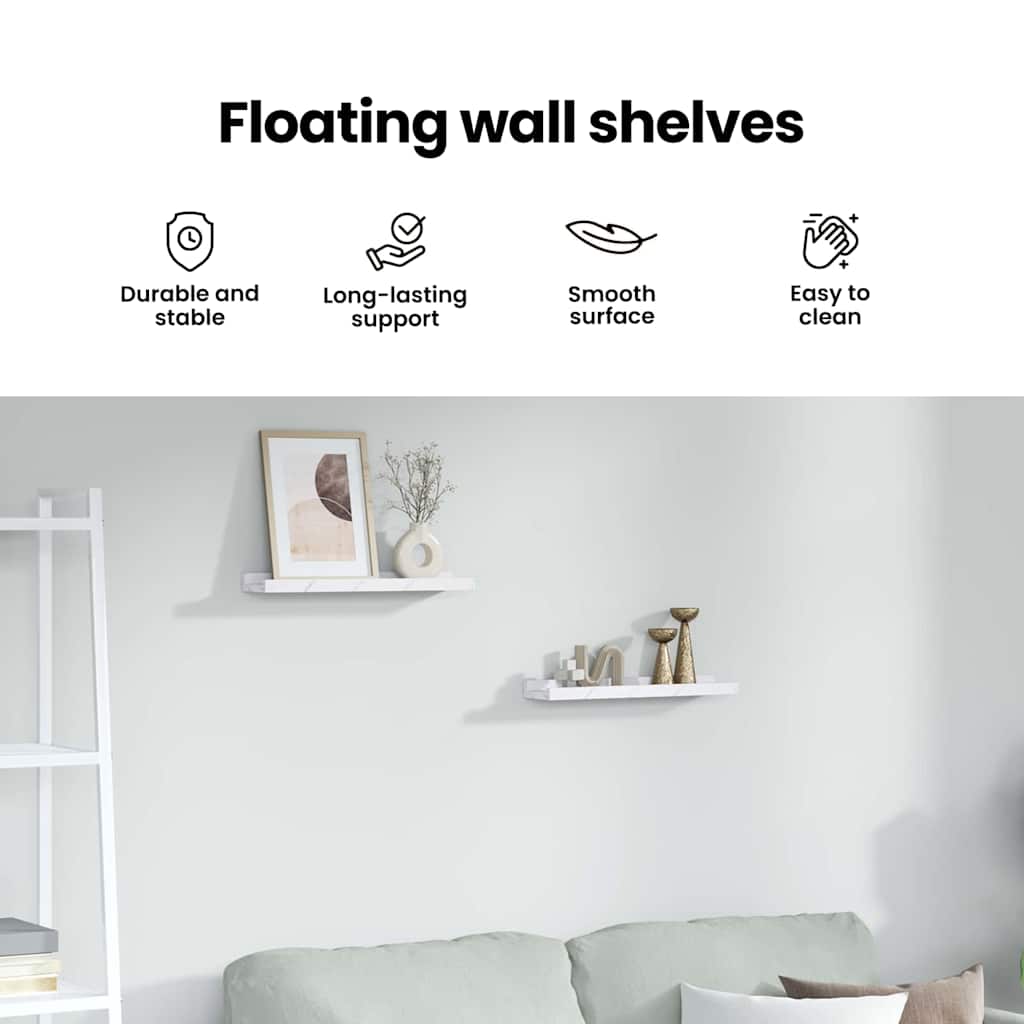 Wall Shelf 2 Pcs Engineered Wood
