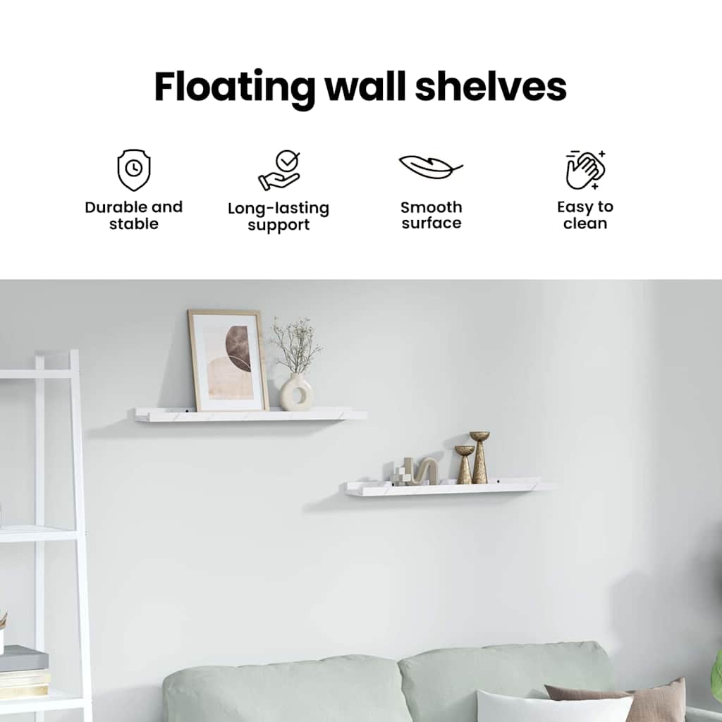 Wall Shelf 2 Pcs Engineered Wood