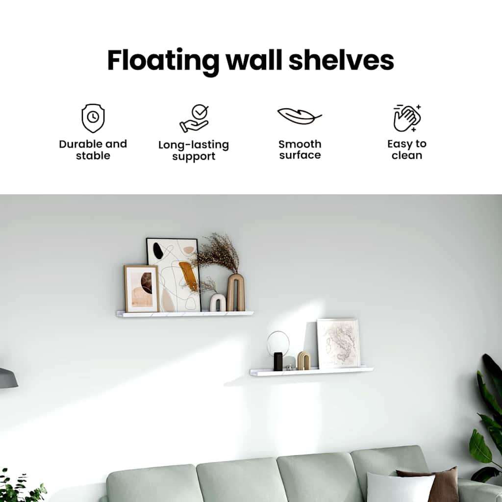 Wall Shelf 2 Pcs Engineered Wood