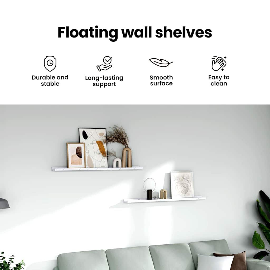 Wall Shelf 2 Pcs Engineered Wood