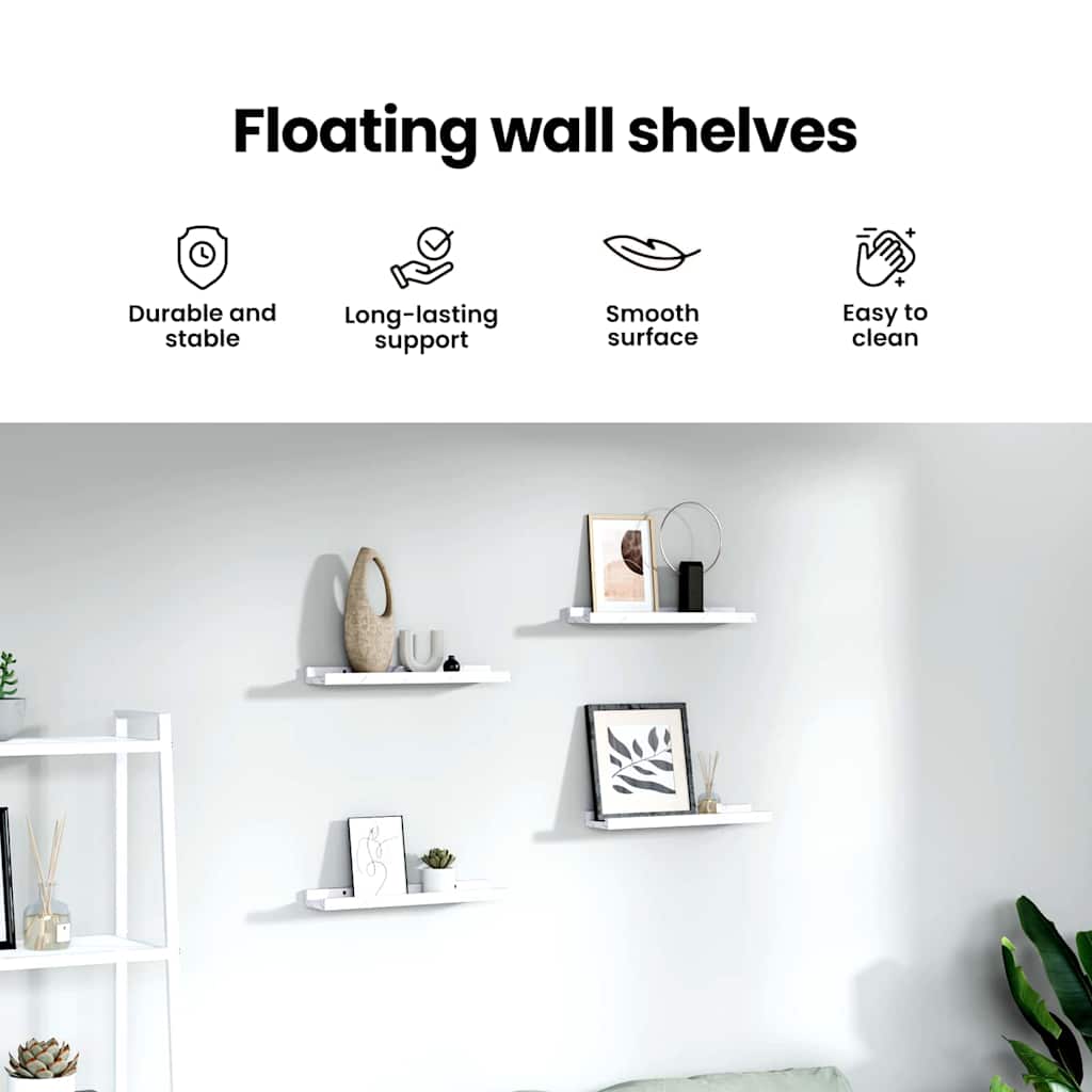 Wall Shelf 4 Pcs Engineered Wood