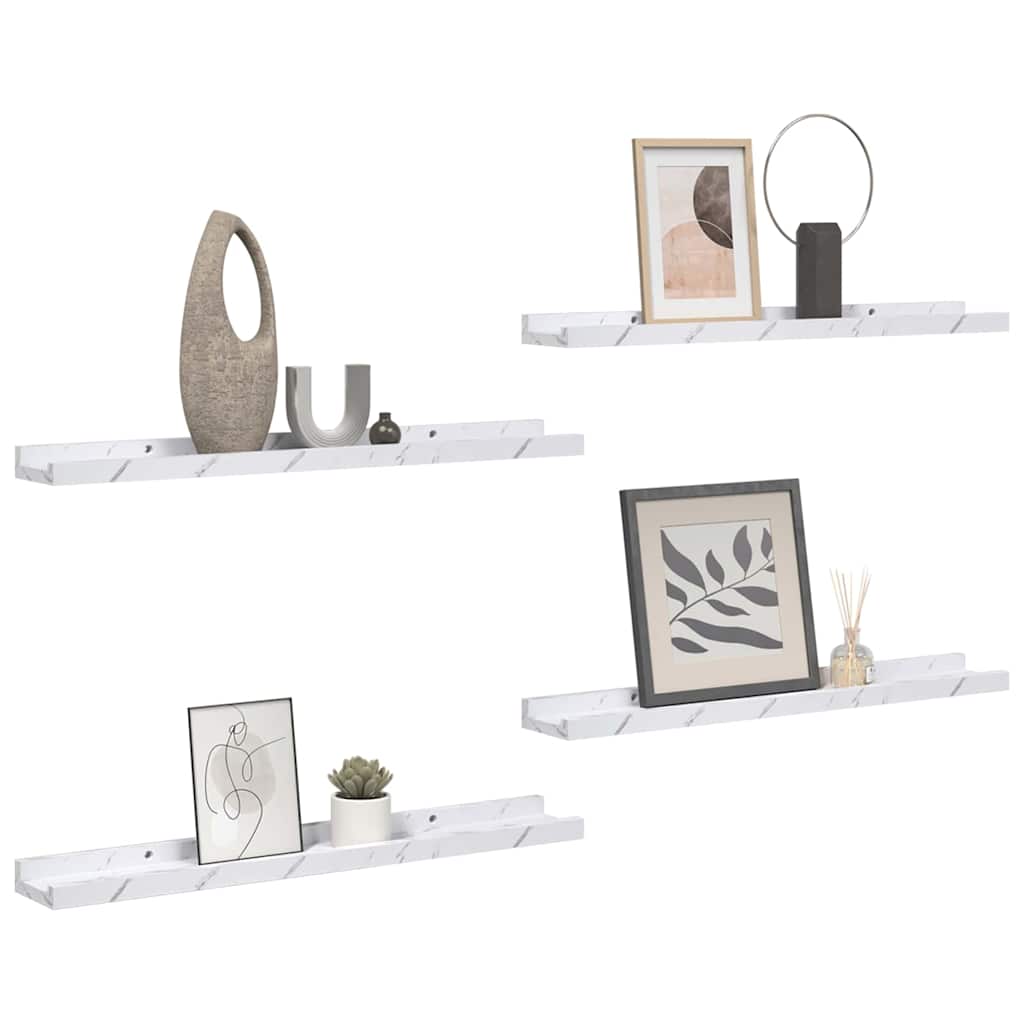 Wall Shelf Floating Shelves 4 Pcs Engineered Wood Display Storage Set
