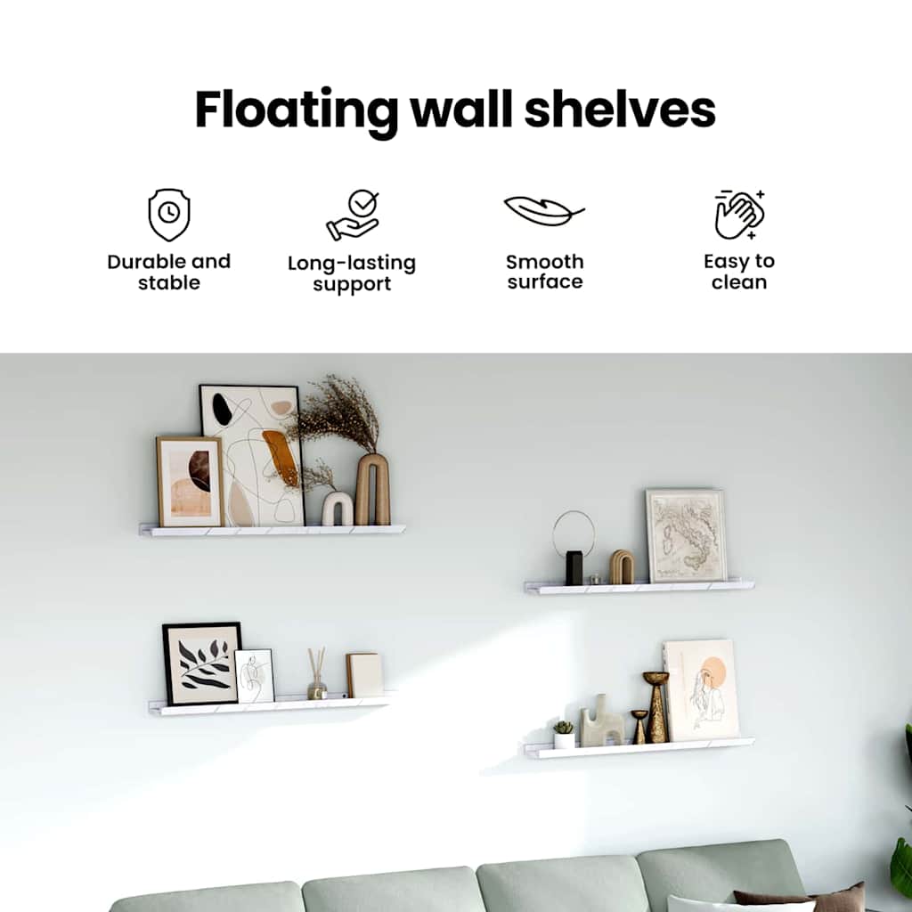 Wall Shelf 4 Pcs Engineered Wood