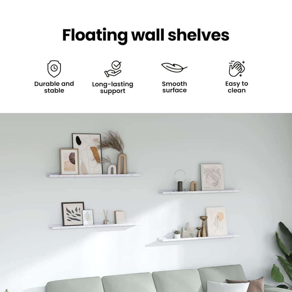 Wall Shelf 4 Pcs Engineered Wood