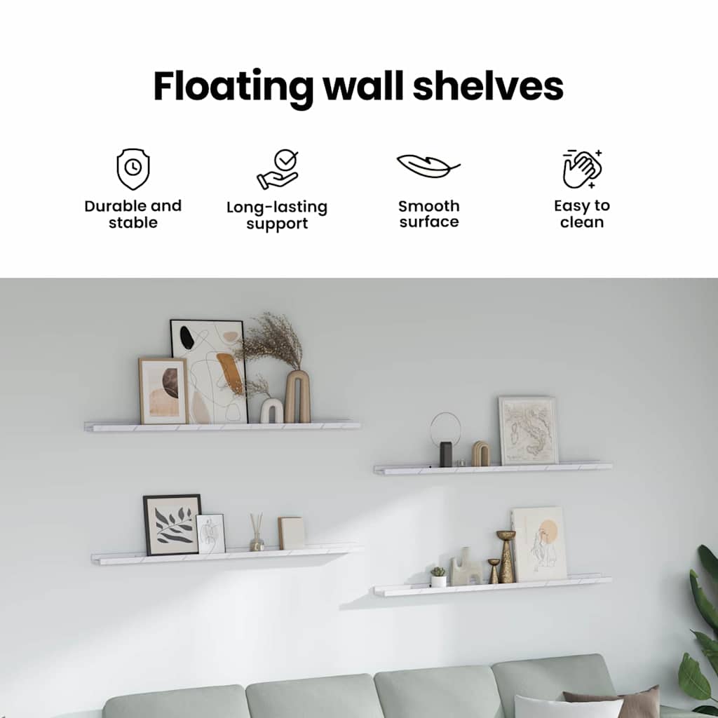 Wall Shelf 4 Pcs Engineered Wood