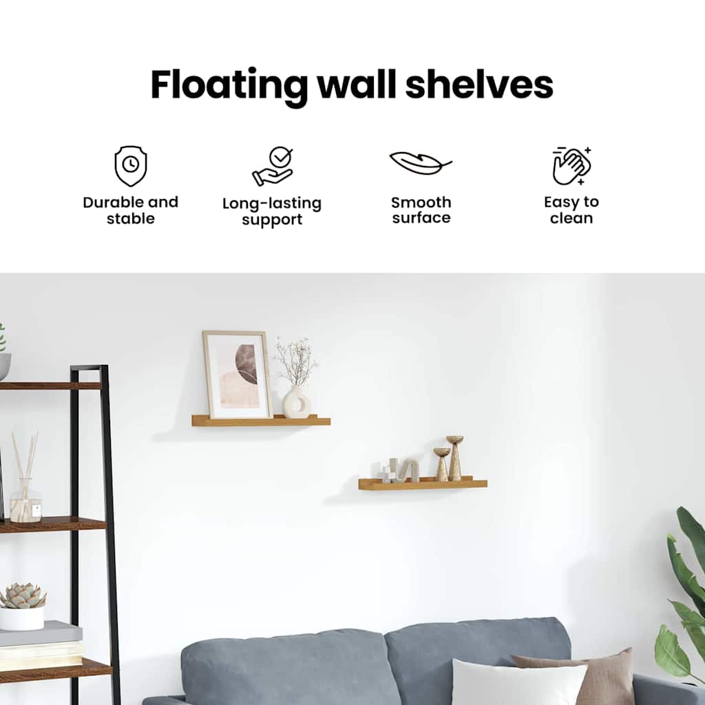 Wall Shelf With Shelf 2 Pcs Engineered Wood