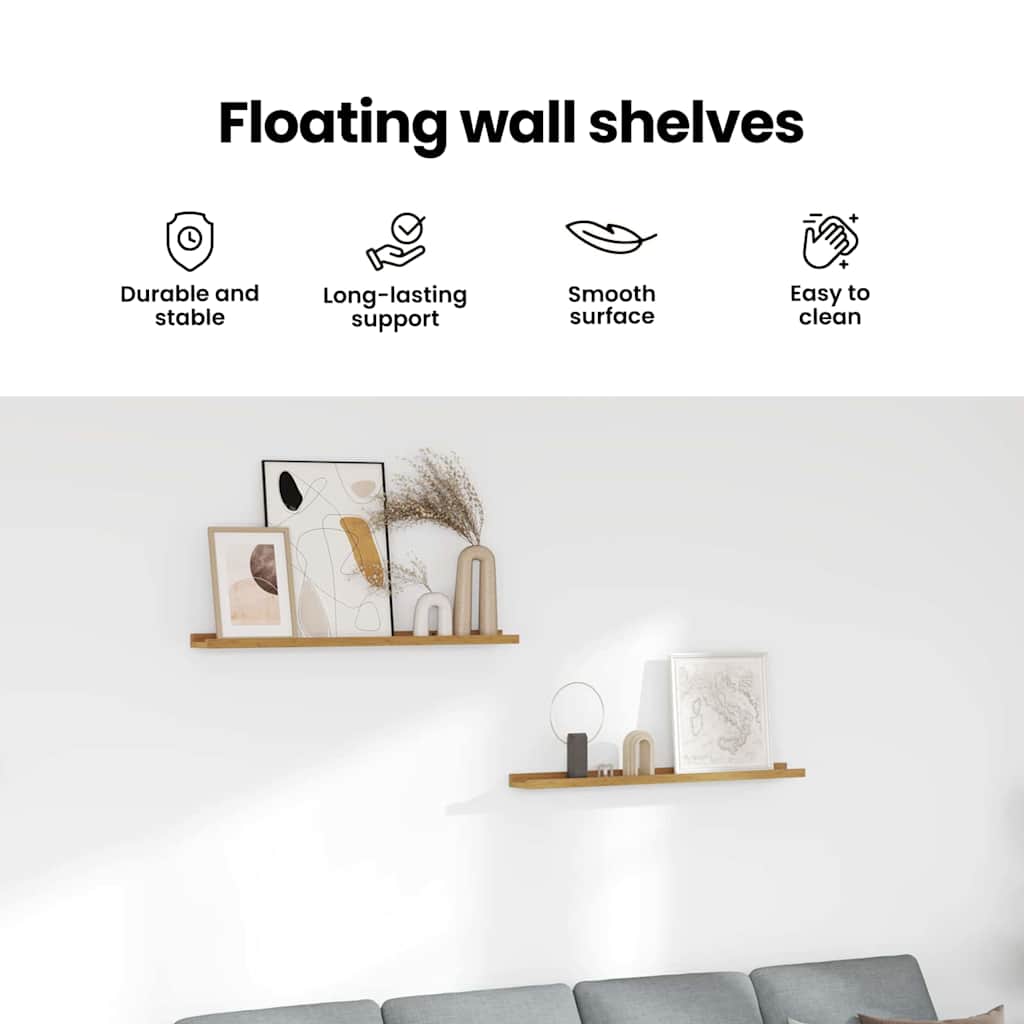 Wall Shelf With Shelf 2 Pcs Engineered Wood