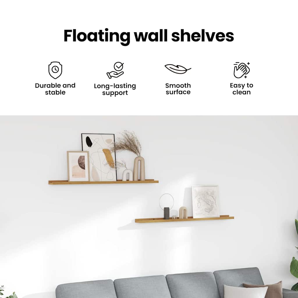 Wall Shelf 2 Pcs Engineered Wood
