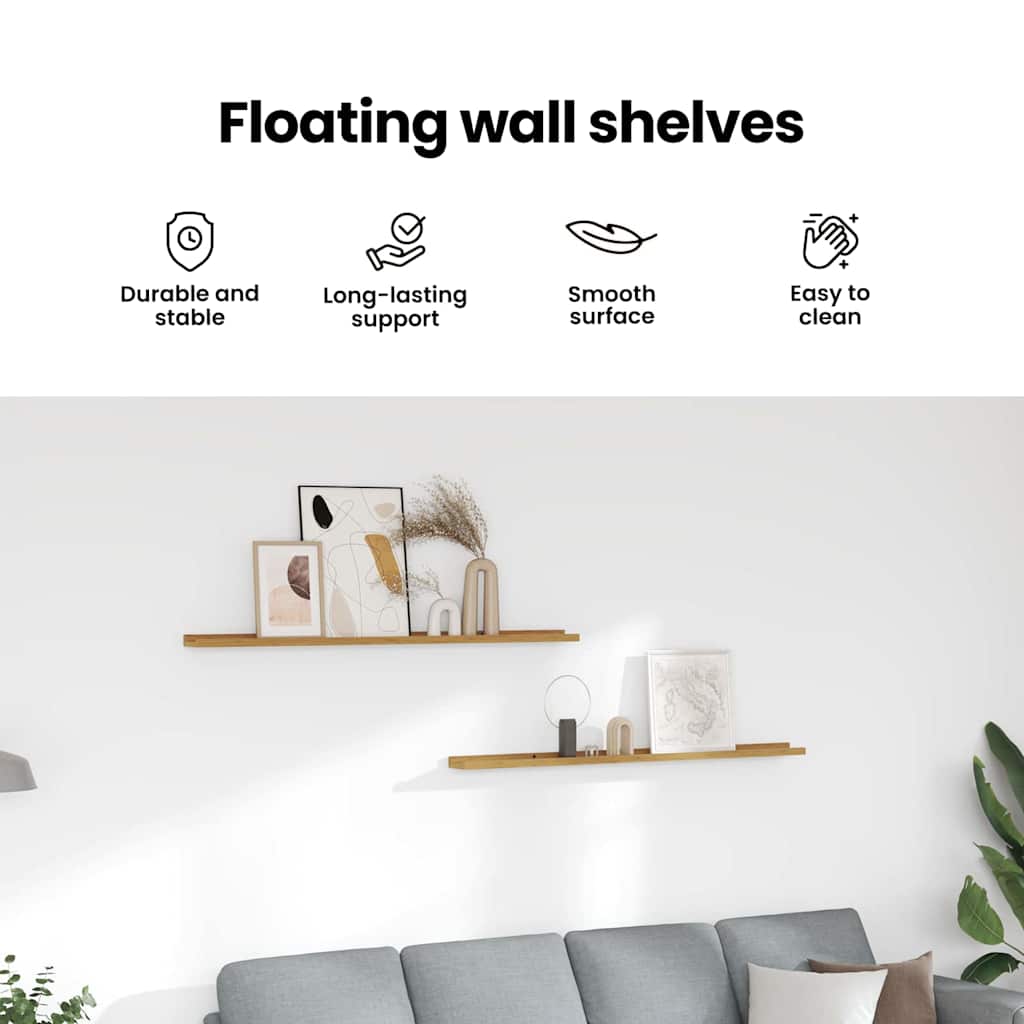 Wall Shelf 2 Pcs Engineered Wood