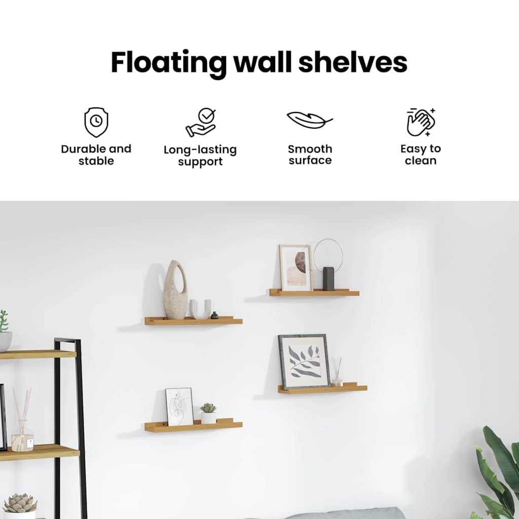 Wall Shelf With Shelf 4 Pcs Engineered Wood