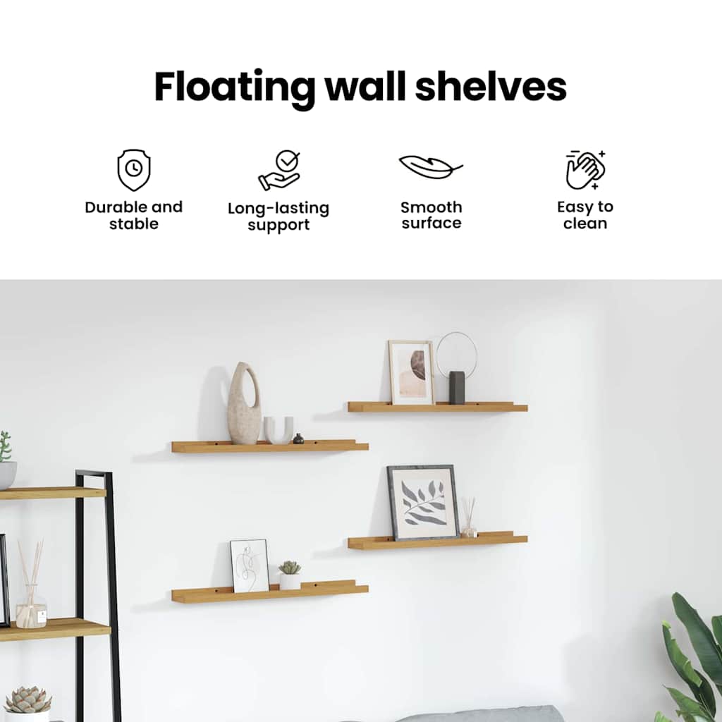 Wall Shelf With Shelf 4 Pcs Engineered Wood