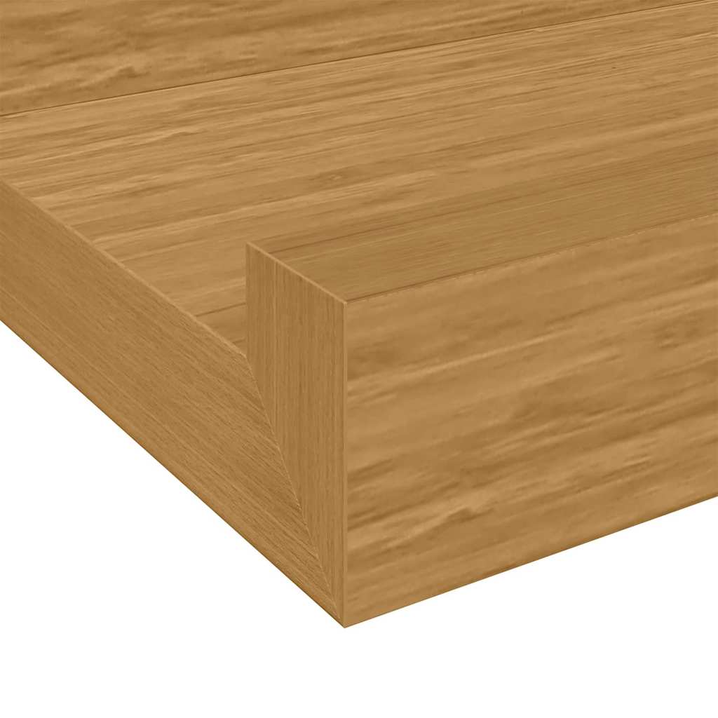 Wall Shelf 4pc Floating Set 80cm Beige Engineered Wood Storage Shelves 80 cm