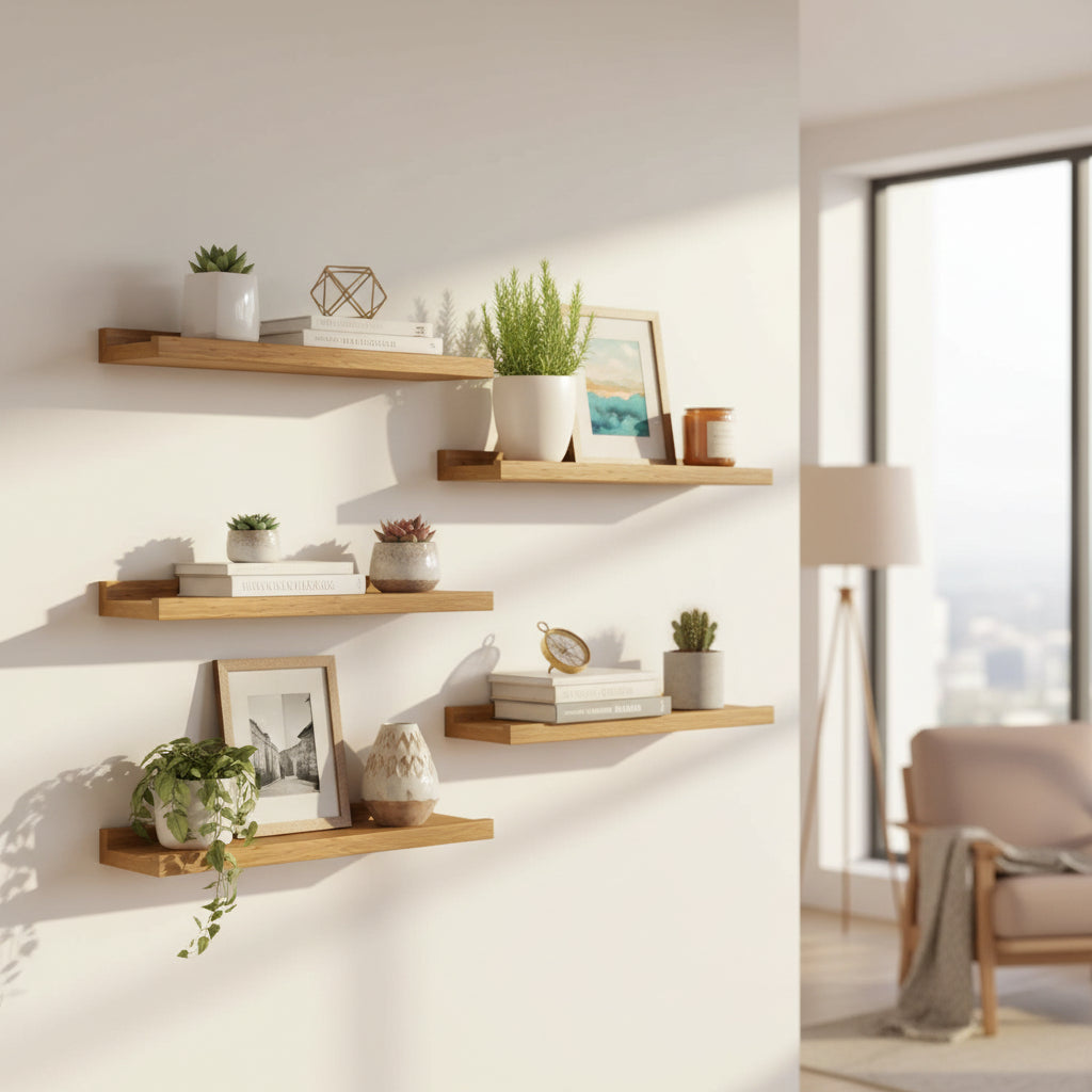 Wall Shelf With Shelf 4 Pcs Engineered Wood