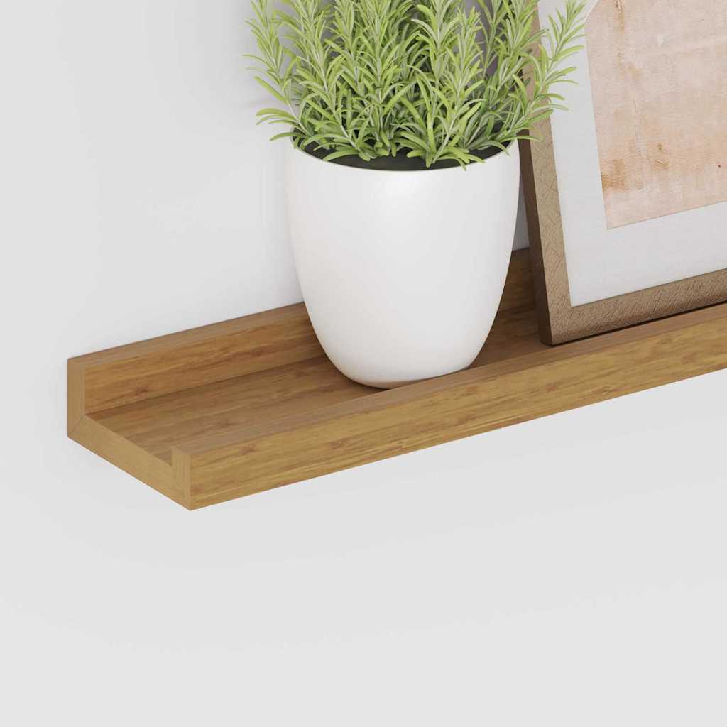 Wall Shelf 4pc Floating Set 80cm Beige Engineered Wood Storage Shelves 80 cm