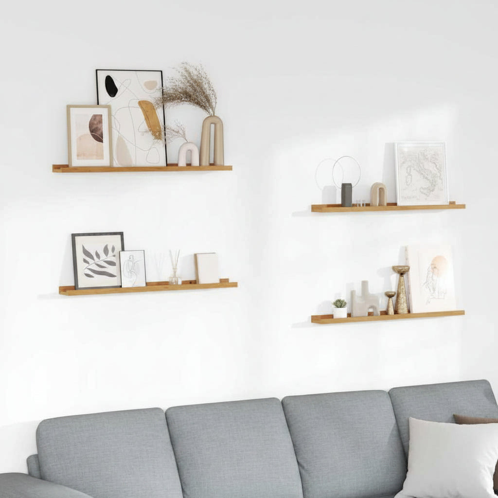 Wall Shelf With Shelf 4 Pcs Engineered Wood