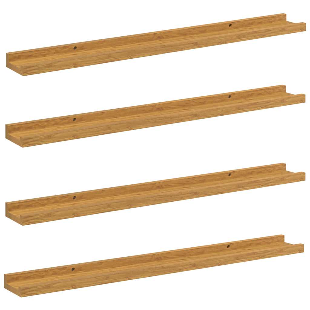 Wall Shelf 4pc Floating Set 80cm Beige Engineered Wood Storage Shelves 80 cm