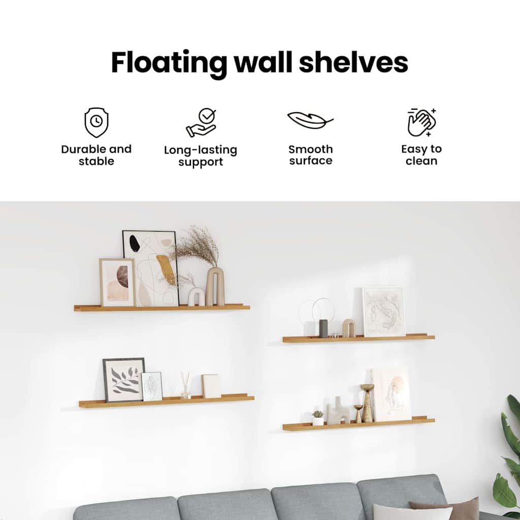 Wall Shelf 4 Pcs Engineered Wood