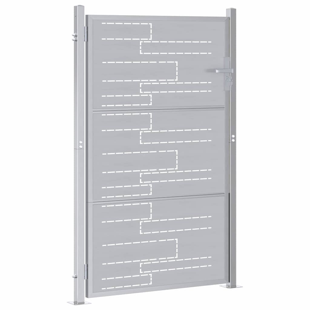 Garden Gate With Lock Silver 85 X 120 Cm Stainless Steel
