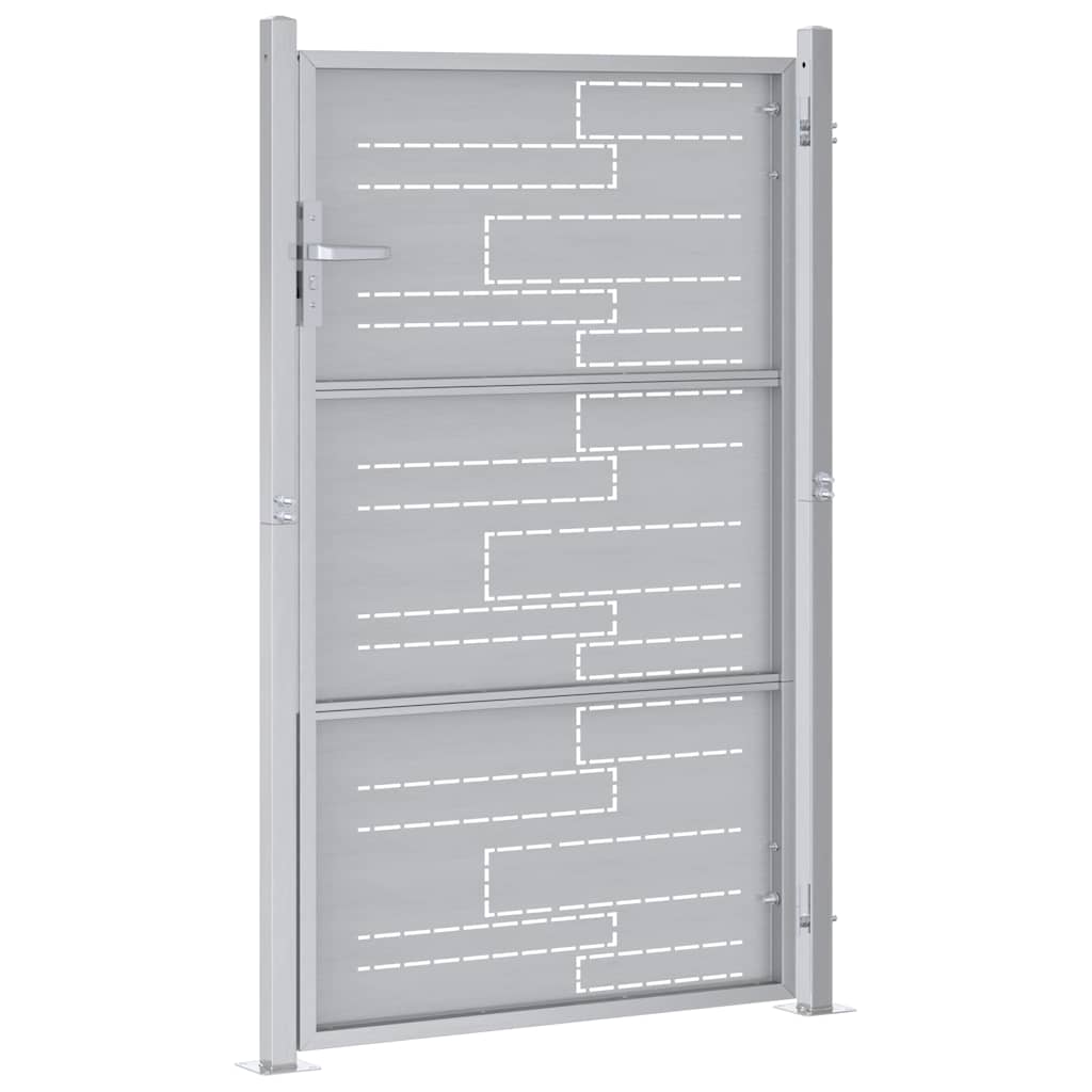 Garden Gate With Lock Silver 85 X 120 Cm Stainless Steel
