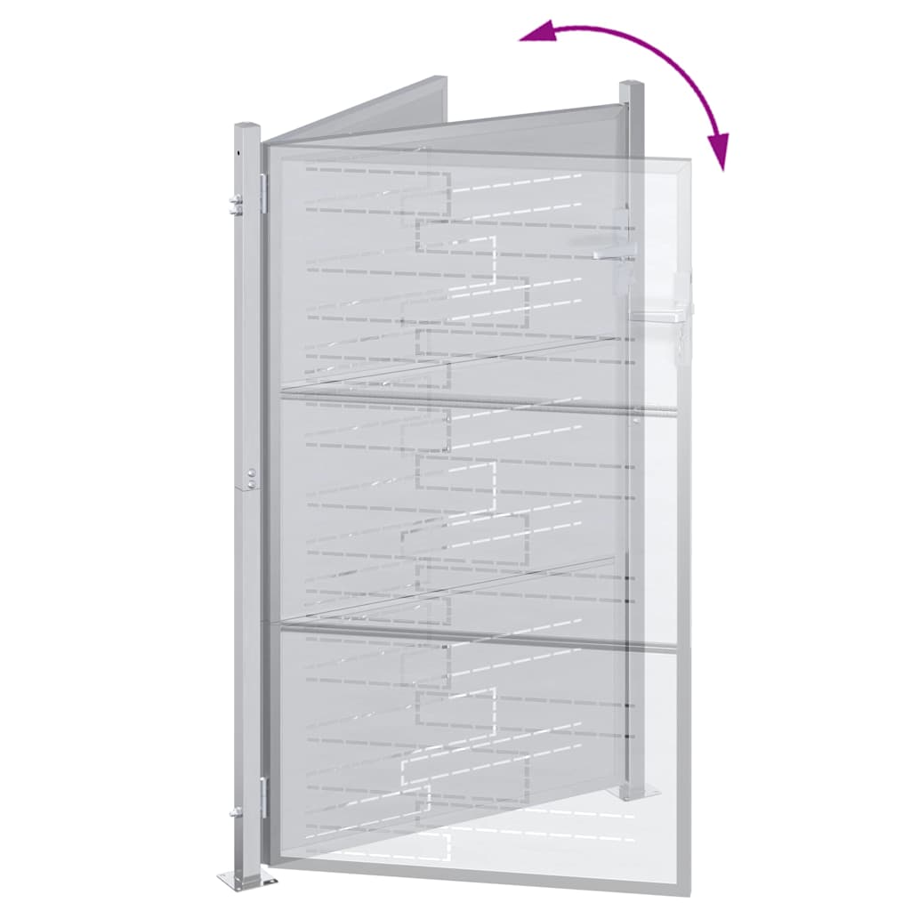 Garden Gate With Lock Silver 85 X 120 Cm Stainless Steel