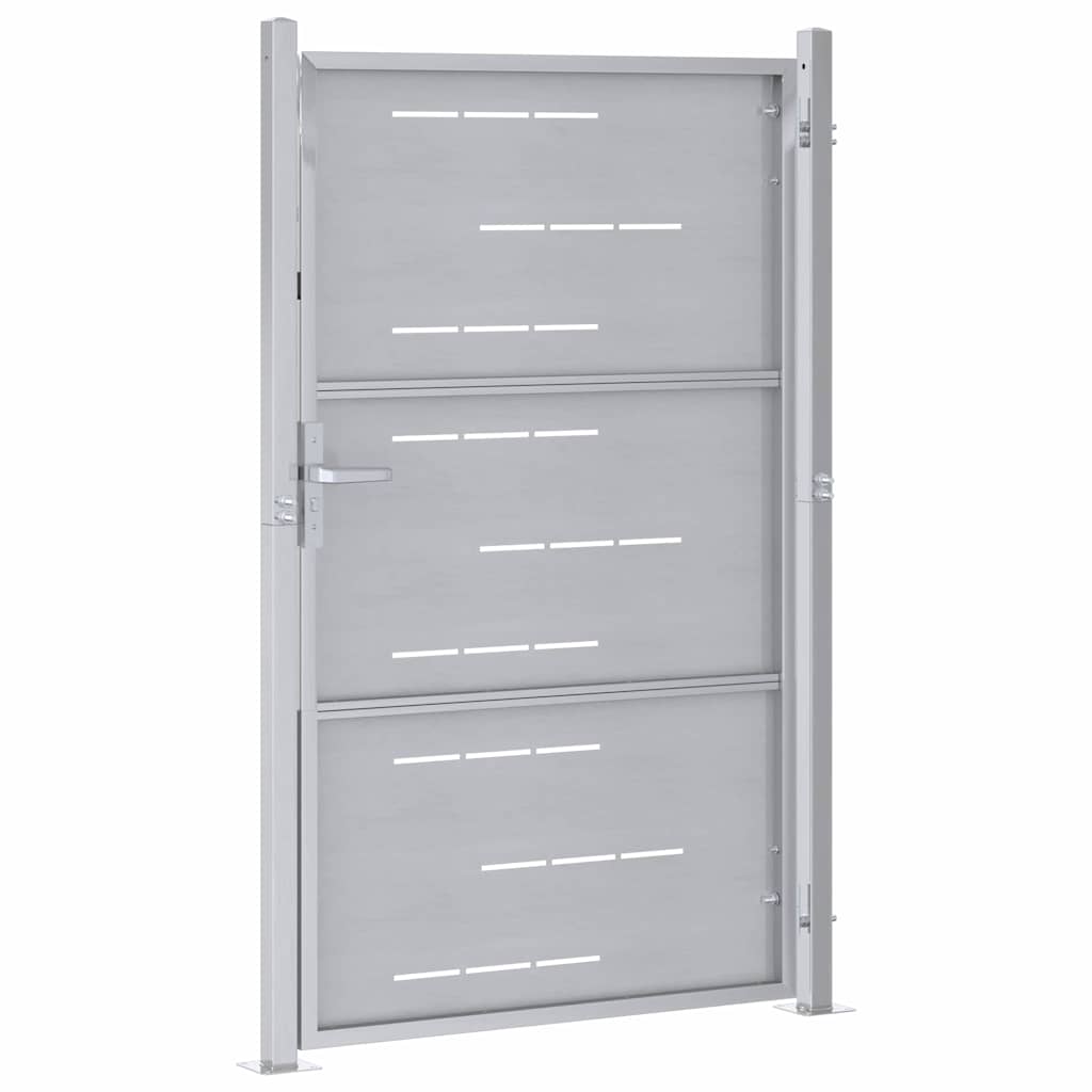 Garden Gate With Lock Silver 85 X 120 Cm Stainless Steel