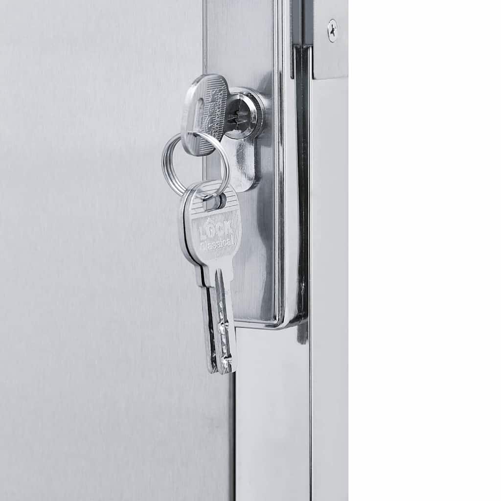 Garden Gate Stainless Steel 100x125cm Lockable Outdoor Fence Silver