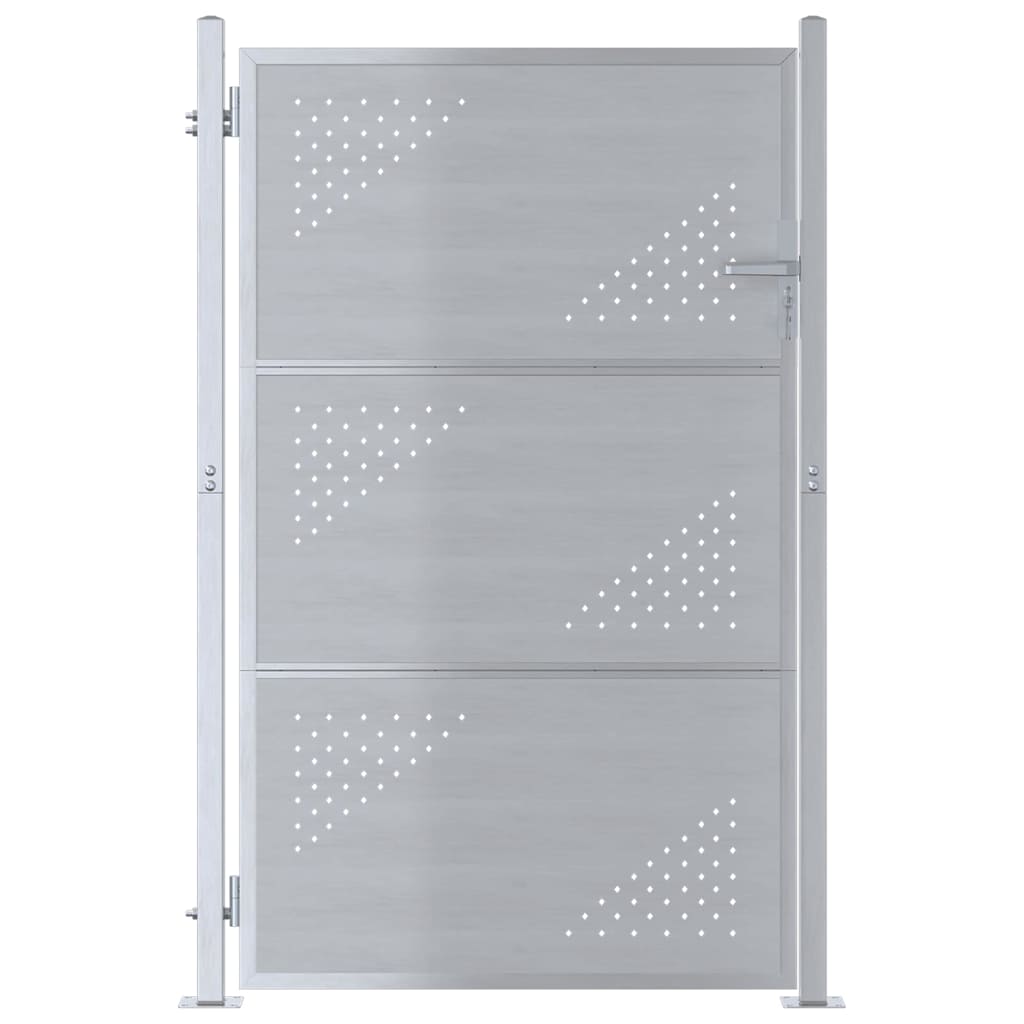 Garden Gate Stainless Steel 100x125cm Lockable Outdoor Fence Silver