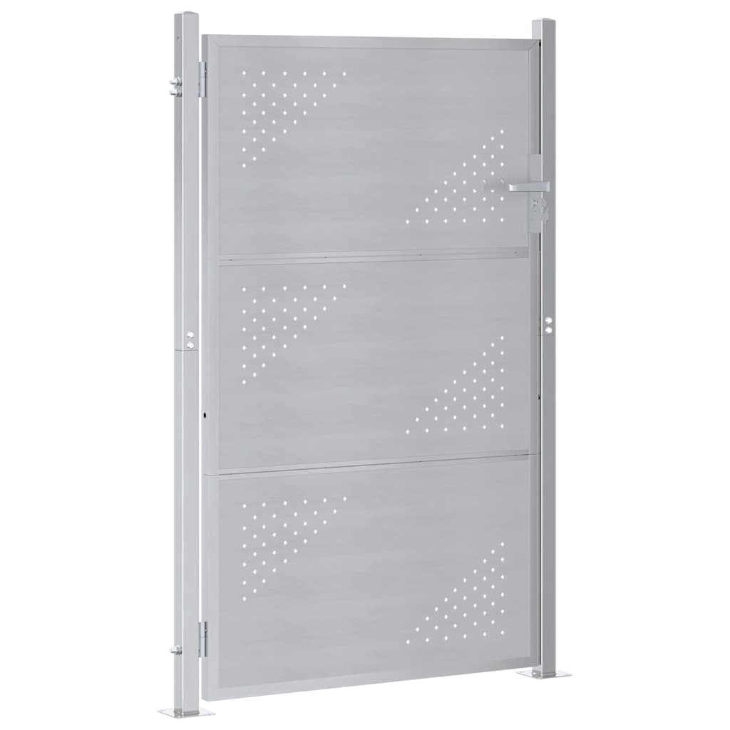 Garden Gate Stainless Steel 100x125cm Lockable Outdoor Fence Silver