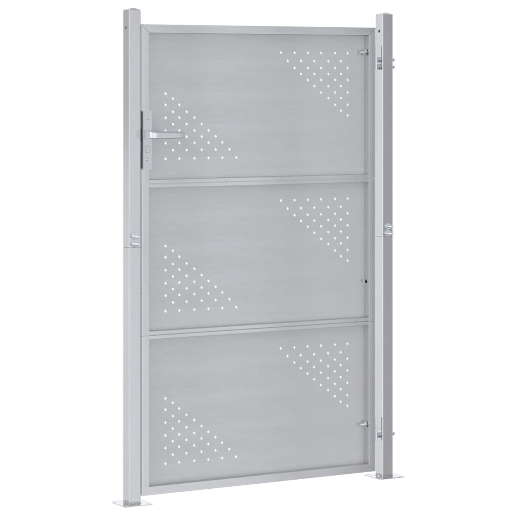 Garden Gate Stainless Steel 100x125cm Lockable Outdoor Fence Silver