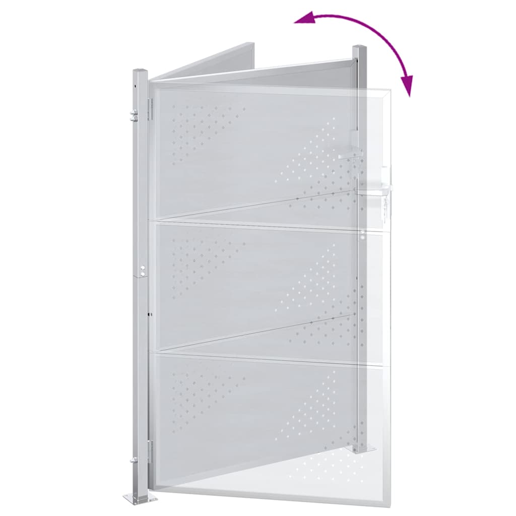 Garden Gate Stainless Steel 100x125cm Lockable Outdoor Fence Silver