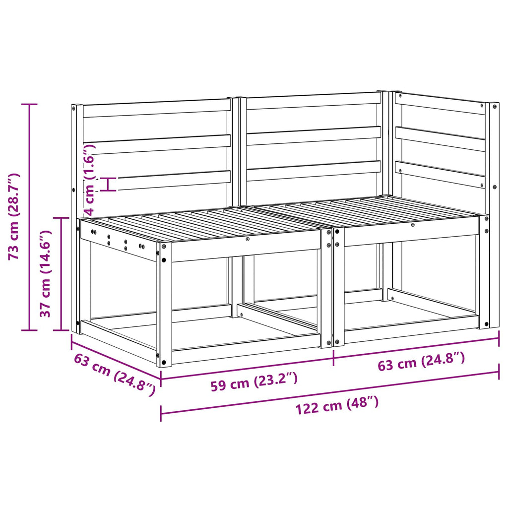 Outdoor Middle And Corner Sofa 2 Piece