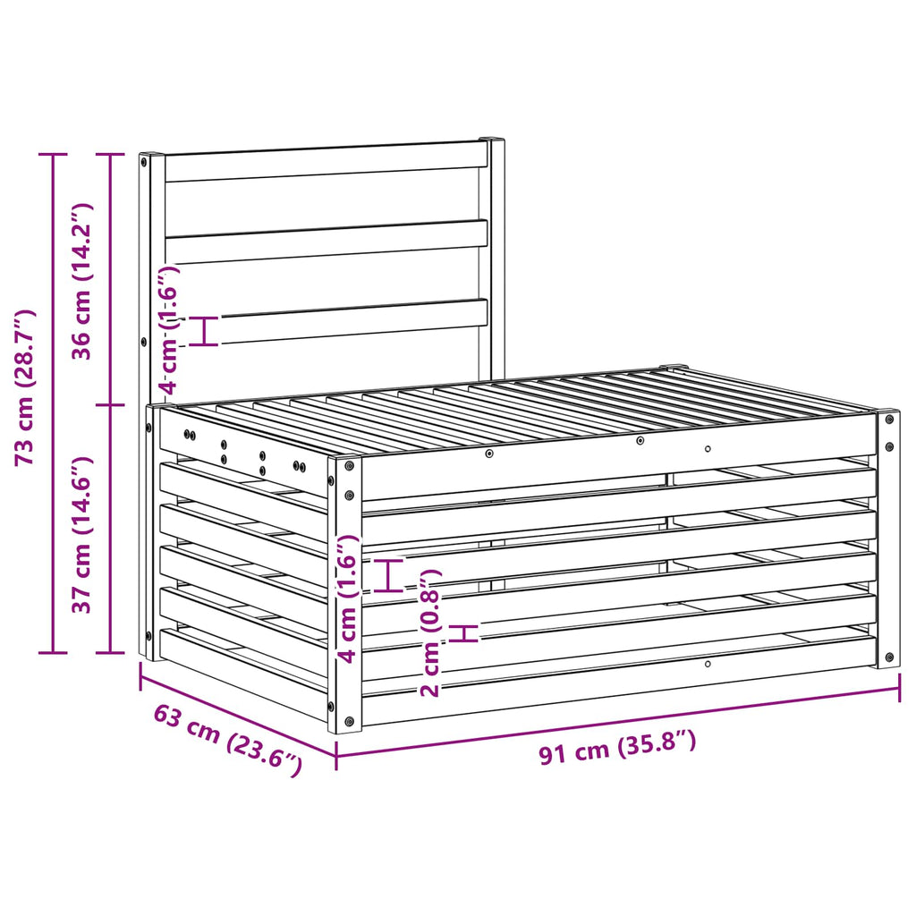 Outdoor 91 X 63 X 73 Cm Solid Acacia Wood