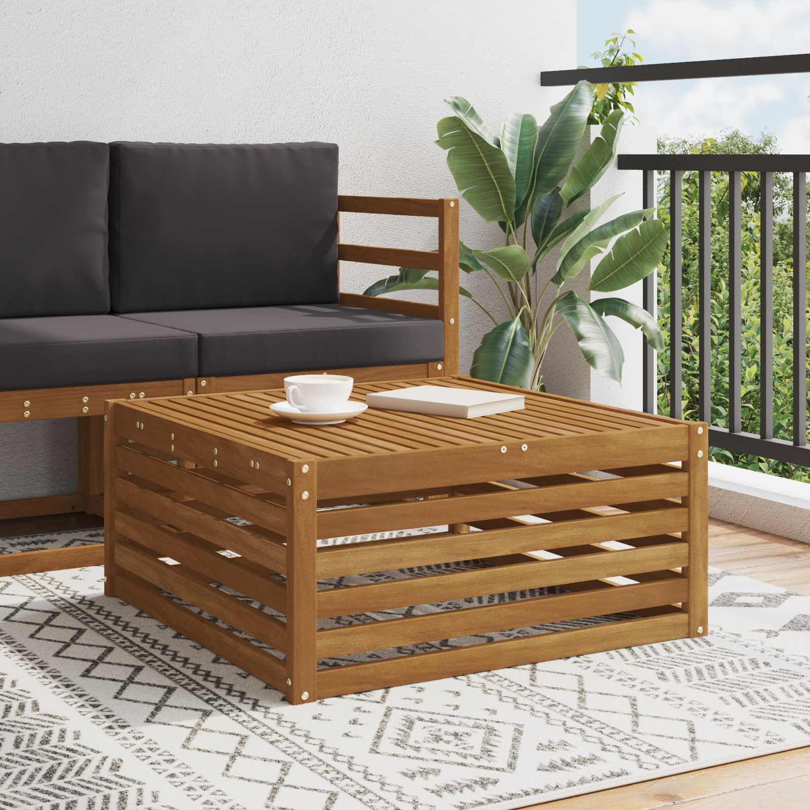 Outdoor Solid Acacia Wood 79 X 79 X 37 Cm
