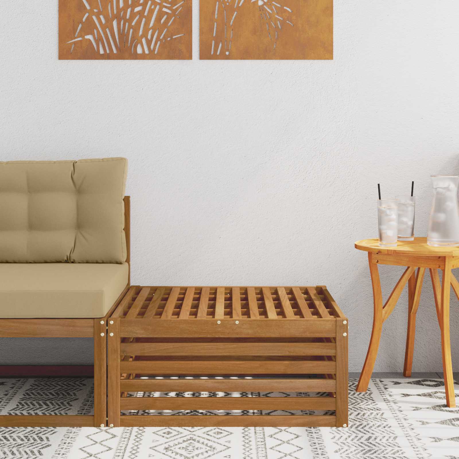 Outdoor Solid Acacia Wood 79 X 79 X 37 Cm