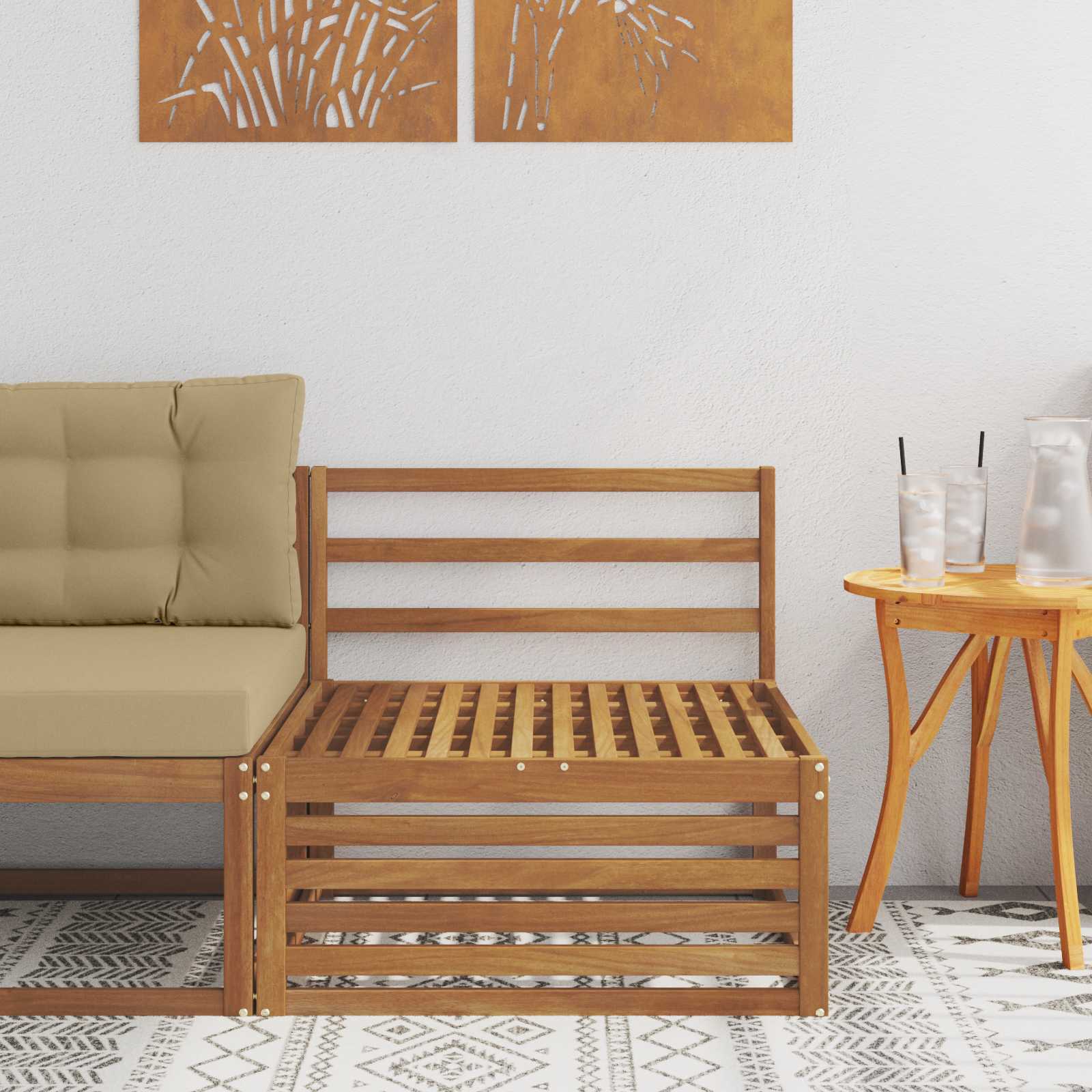 Outdoor Solid Acacia Wood 79 X 79 X 37 Cm