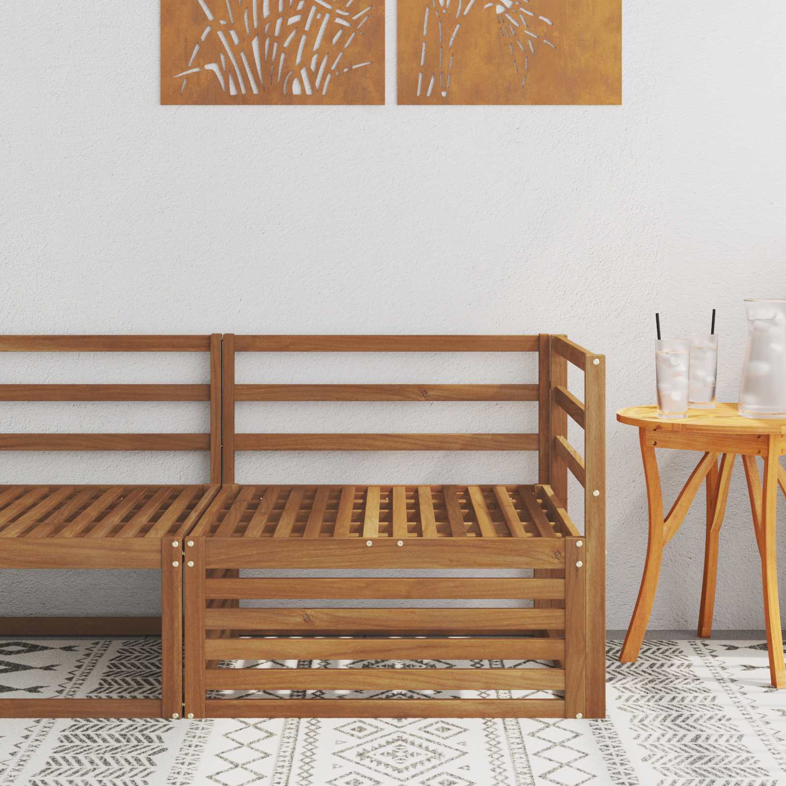 Outdoor Solid Acacia Wood 79 X 79 X 37 Cm
