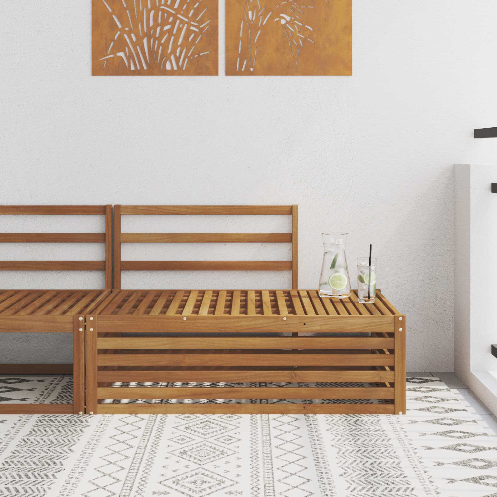 Outdoor Solid Acacia Wood 79 X 79 X 37 Cm