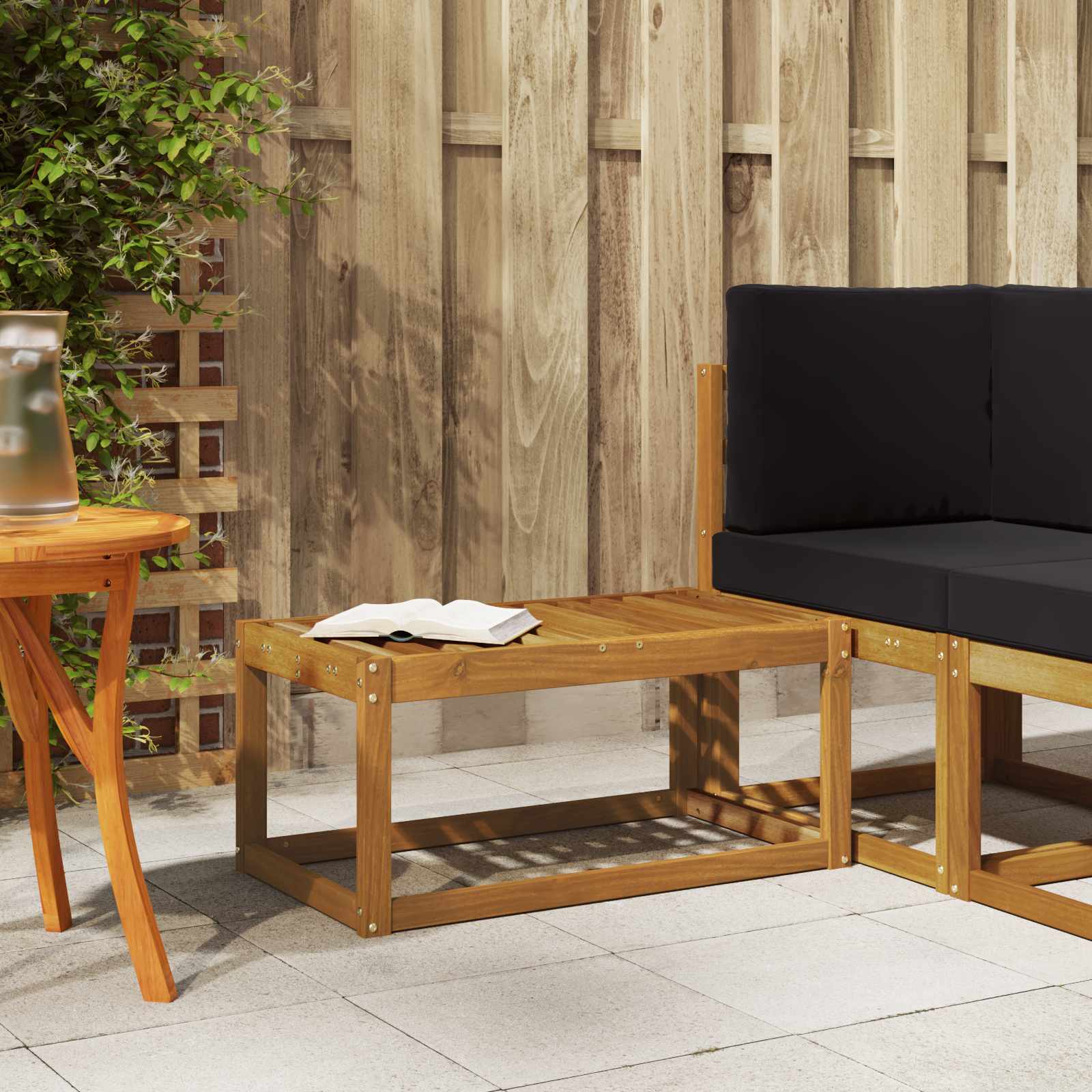 Outdoor Stool Bench 43 X 43 X 37 Cm Solid Acacia Wood