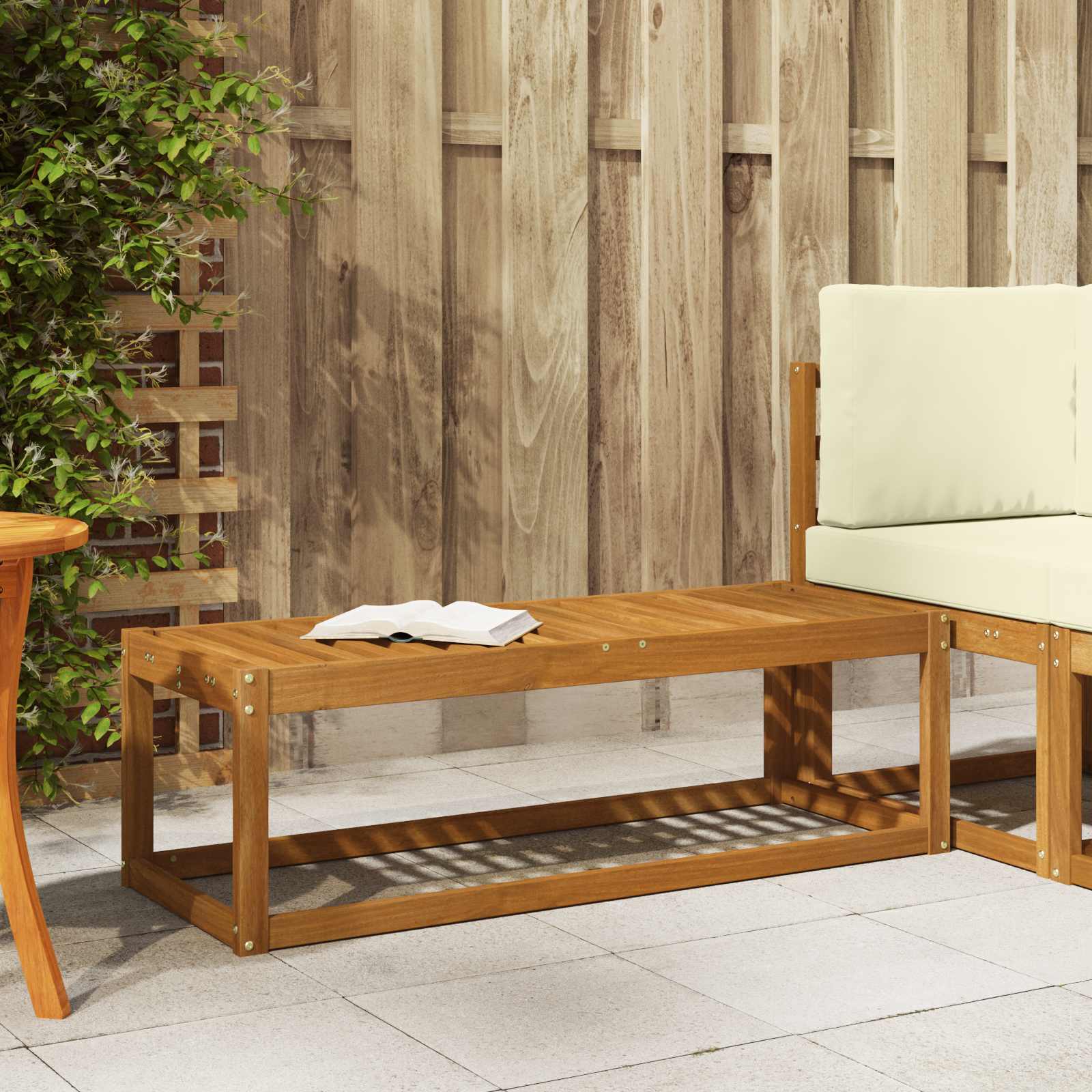 Outdoor Stool Bench 43 X 43 X 37 Cm Solid Acacia Wood