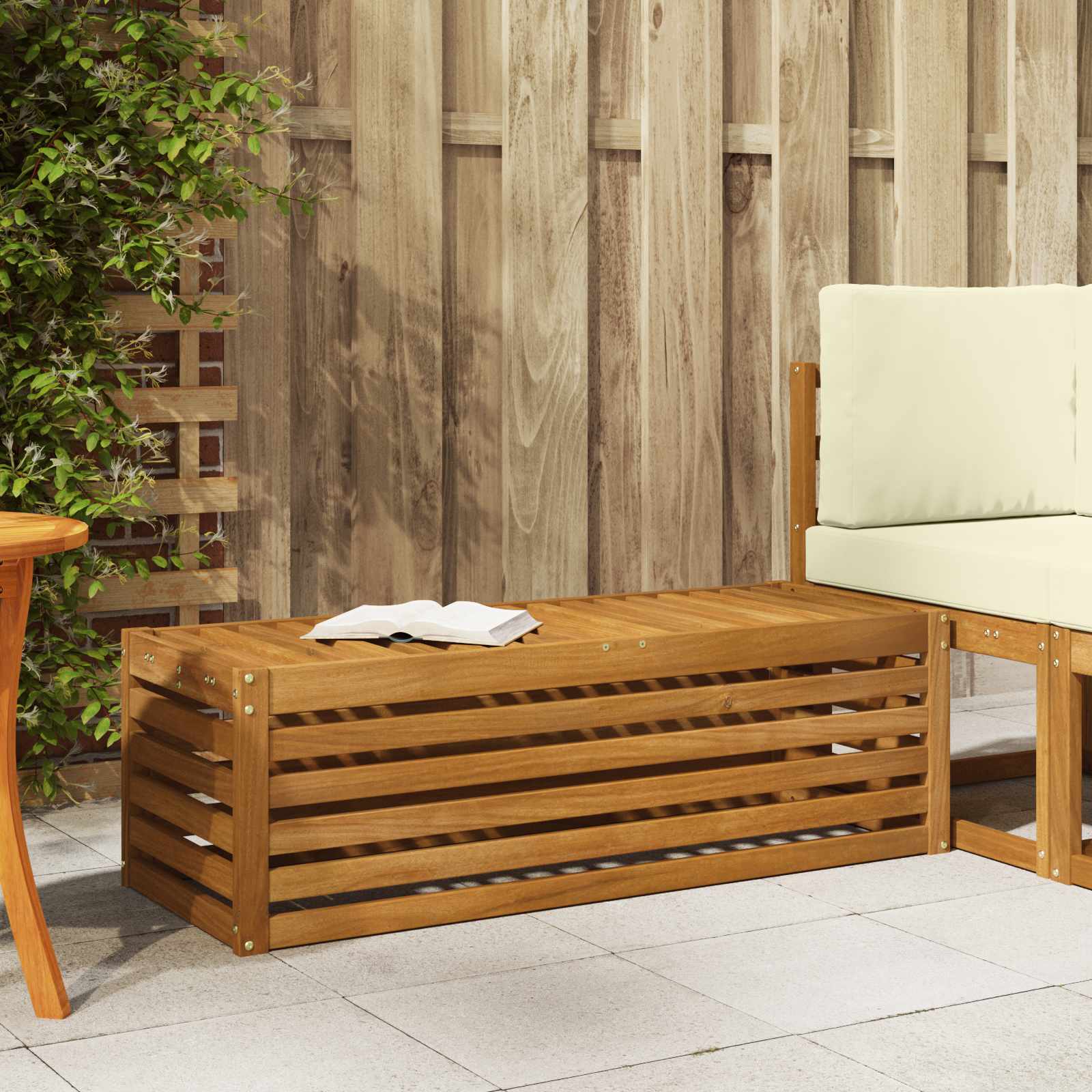 Outdoor Stool Bench 43 X 43 X 37 Cm Solid Acacia Wood