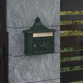 Post Boxes Vintage Bronze Mailbox Wall Mounted Cast Aluminum Lockable Outdoor Re
