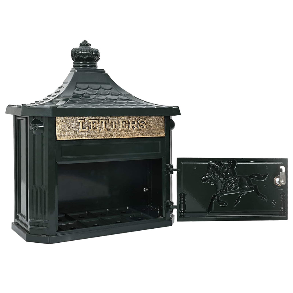 Post Boxes Vintage Bronze Mailbox Wall Mounted Cast Aluminum Lockable Outdoor Re