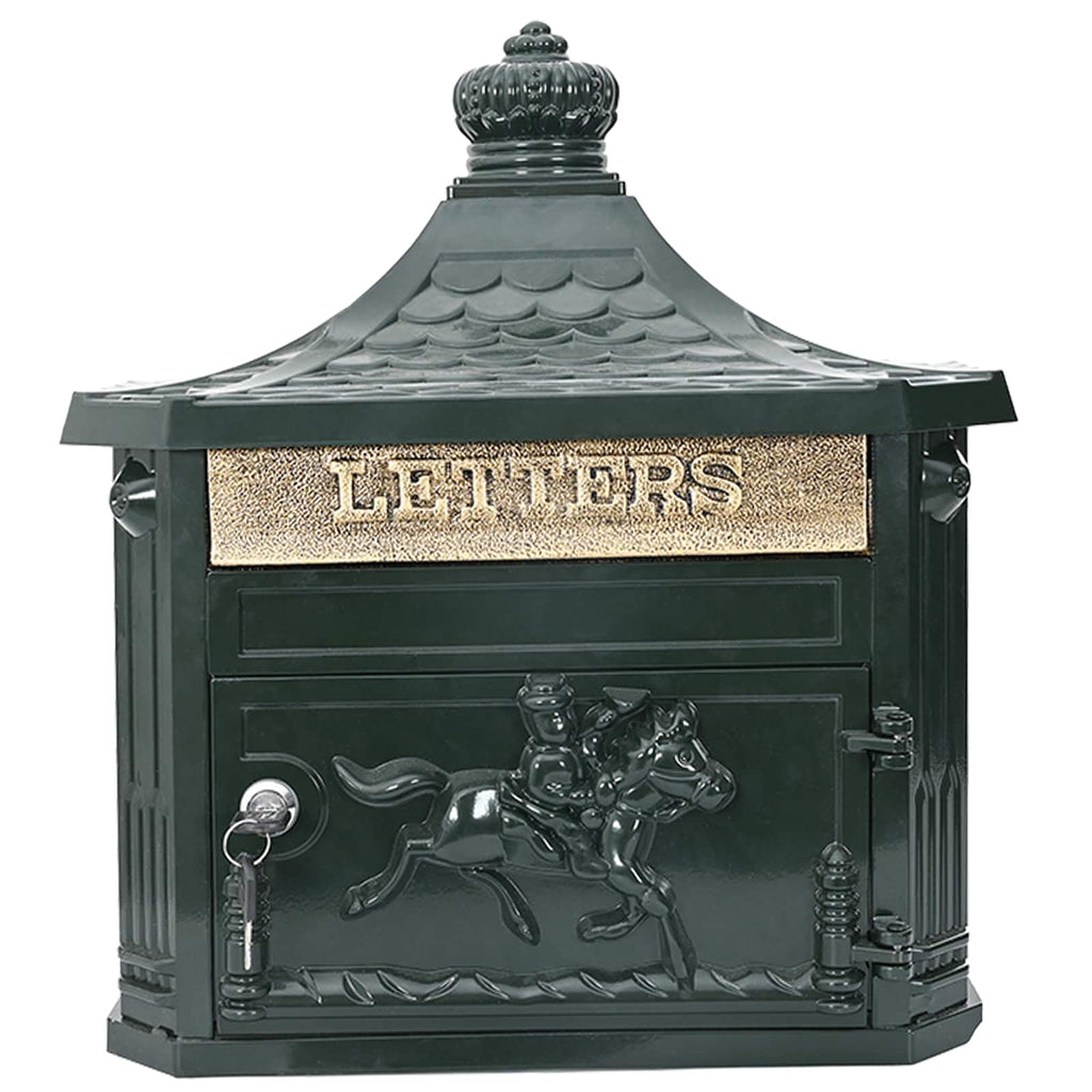 Post Boxes Vintage Bronze Mailbox Wall Mounted Cast Aluminum Lockable Outdoor Re