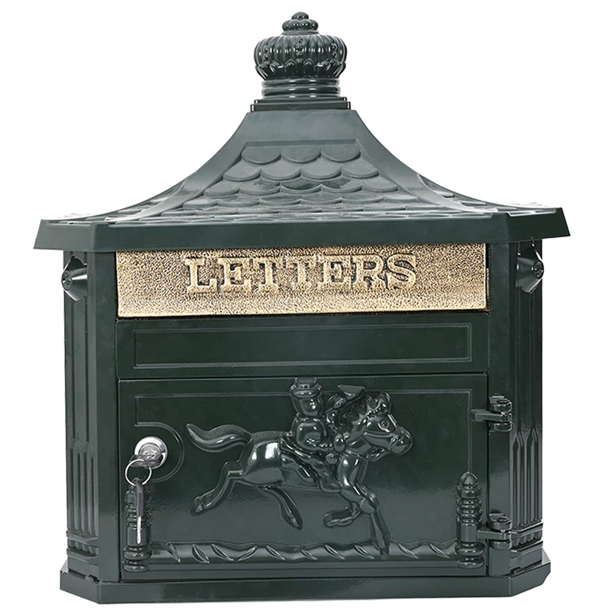 Post Boxes Vintage Bronze Mailbox Wall Mounted Cast Aluminum Lockable Outdoor Re